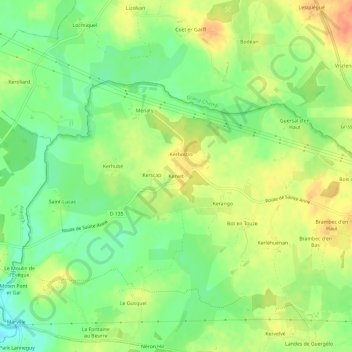 Kervet topographic map, elevation, terrain