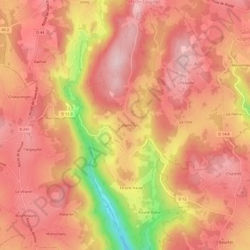 Cubelle topographic map, elevation, terrain