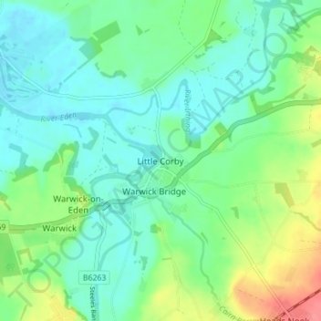 Little Corby topographic map, elevation, terrain
