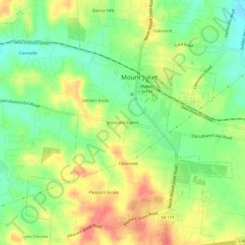 Moreland Farms topographic map, elevation, terrain