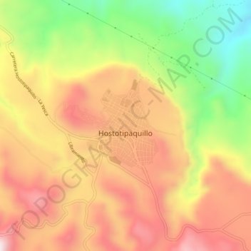 El Hosto topographic map, elevation, terrain