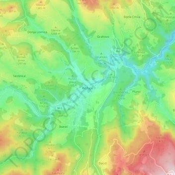 Rožaje topographic map, elevation, terrain