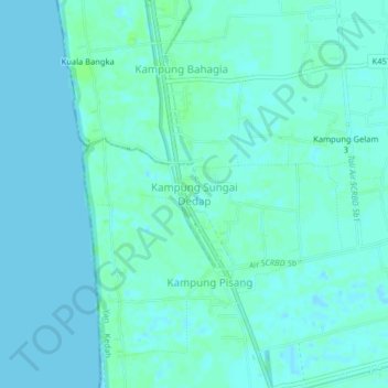 Kampung Sungai Dedap topographic map, elevation, terrain