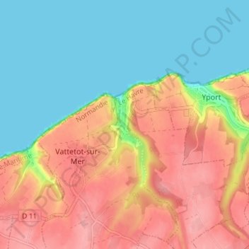 Vaucottes topographic map, elevation, terrain