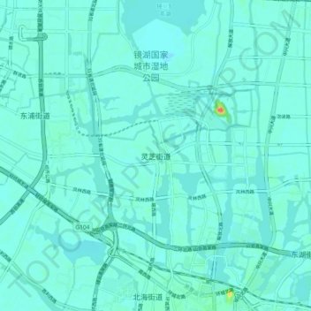 Lingzhi topographic map, elevation, terrain