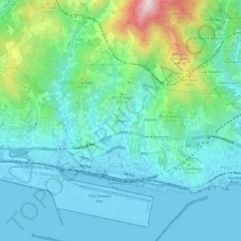 Collegio topographic map, elevation, terrain
