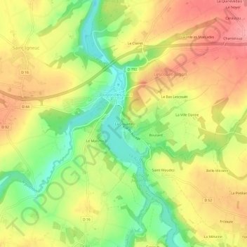 La Couaille topographic map, elevation, terrain