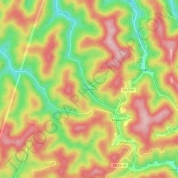 Blakeley topographic map, elevation, terrain