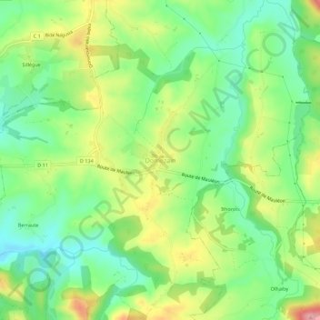 Domezain topographic map, elevation, terrain