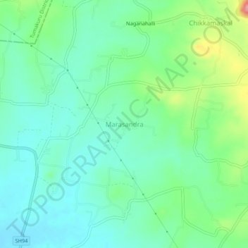 Marasandra topographic map, elevation, terrain