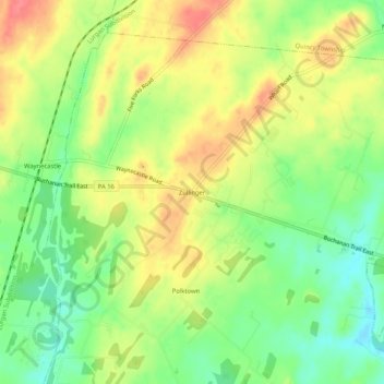 Zullinger topographic map, elevation, terrain