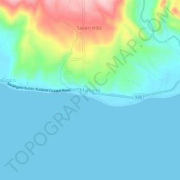 Malbang topographic map, elevation, terrain