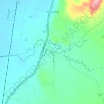 Sonso topographic map, elevation, terrain