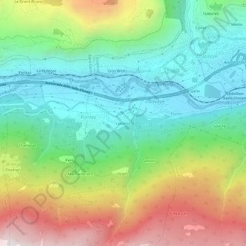 Lassolaz topographic map, elevation, terrain
