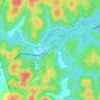 Muthanga topographic map, elevation, terrain