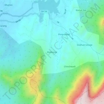 Maldunge topographic map, elevation, terrain