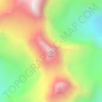 North Twin topographic map, elevation, terrain