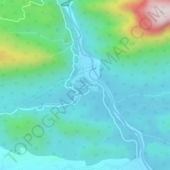Makarachal topographic map, elevation, terrain