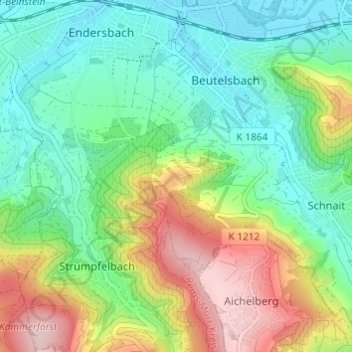 Landgut Burg topographic map, elevation, terrain