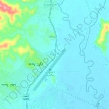 Hway Hkaik topographic map, elevation, terrain