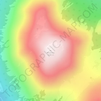 Mount Yamantau topographic map, elevation, terrain