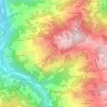 Monchio topographic map, elevation, terrain