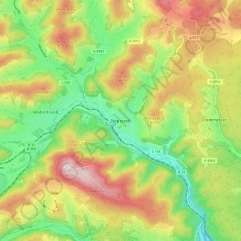 Neustadt topographic map, elevation, terrain