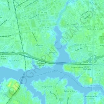 Ventosa topographic map, elevation, terrain