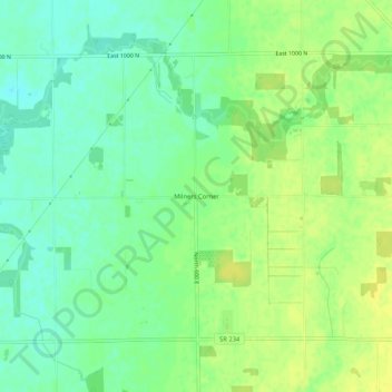 Milners Corner topographic map, elevation, terrain