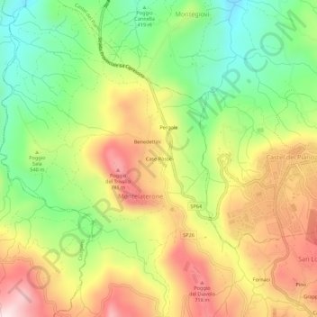 Case Rosse topographic map, elevation, terrain
