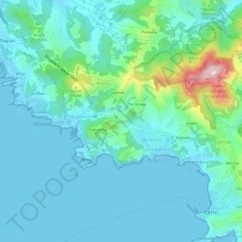 Pozzuolo topographic map, elevation, terrain