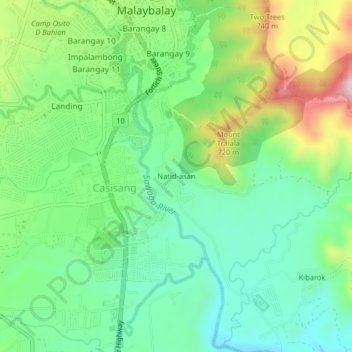 Natid-asan topographic map, elevation, terrain
