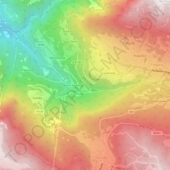 Marangoni topographic map, elevation, terrain
