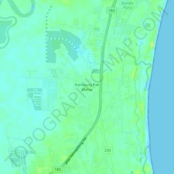 Kampung Pak Mahat topographic map, elevation, terrain