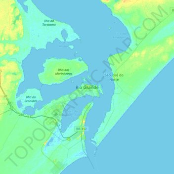 Rio Grande topographic map, elevation, terrain