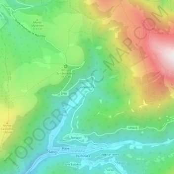Vallestretta topographic map, elevation, terrain