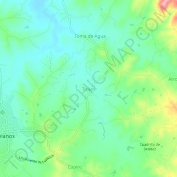 Trojes topographic map, elevation, terrain
