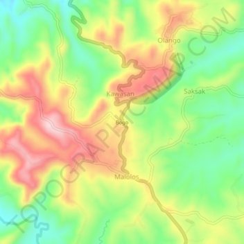Bogo topographic map, elevation, terrain