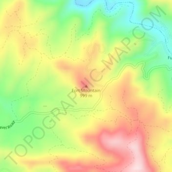 Fort Mountain topographic map, elevation, terrain