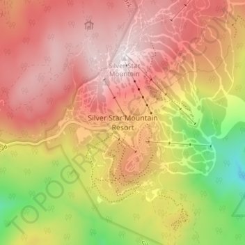 Silver Star Mountain Resort topographic map, elevation, terrain