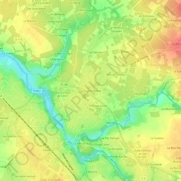 Le Grand Champ topographic map, elevation, terrain