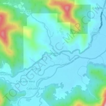 Lablabig topographic map, elevation, terrain