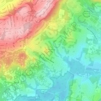 Butterworth Farms topographic map, elevation, terrain