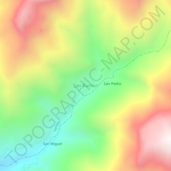 San Ramon topographic map, elevation, terrain