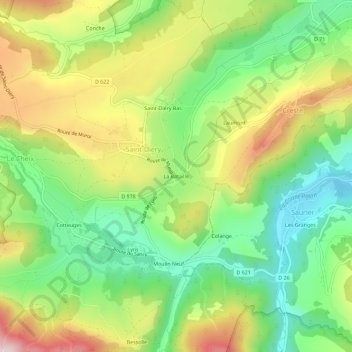 La Bataille topographic map, elevation, terrain
