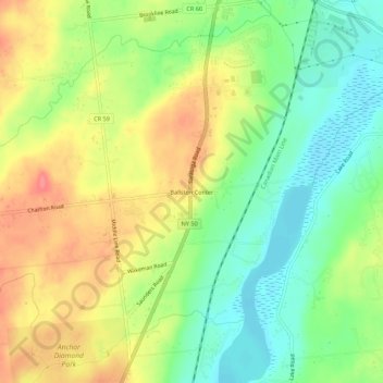 Ballston Center topographic map, elevation, terrain