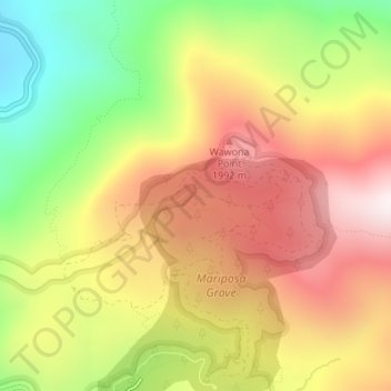 Mariposa Grove topographic map, elevation, terrain