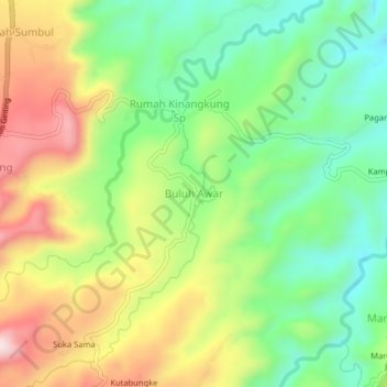 Buluh Awar topographic map, elevation, terrain