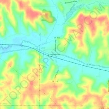 East Rochester topographic map, elevation, terrain