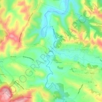 Zokoa topographic map, elevation, terrain